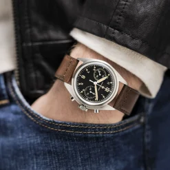 Khaki Aviation Pilot Pioneer Mechanical Chrono^Hamilton Watch New