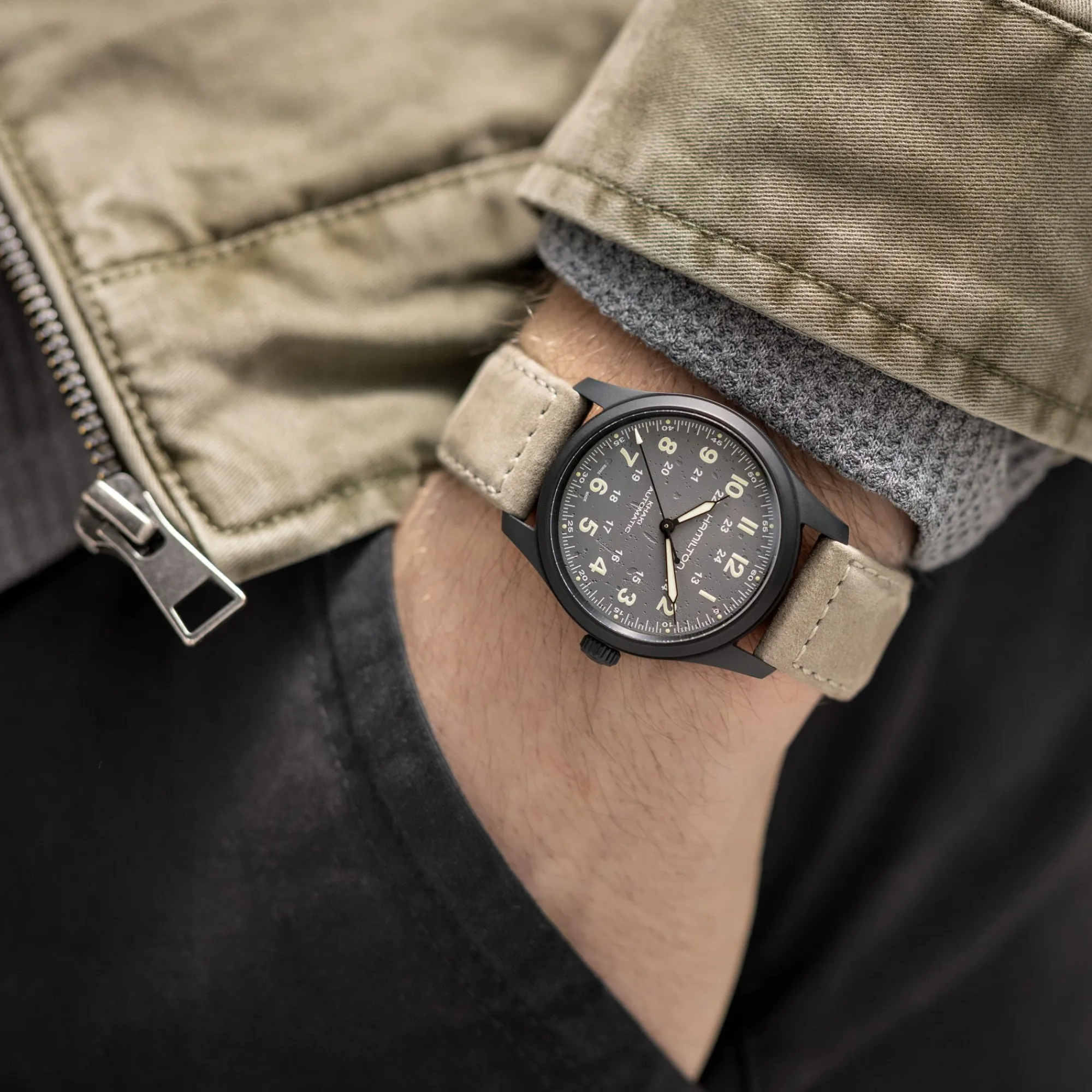 Khaki Field Grey Strap 20mm^Hamilton Watch New