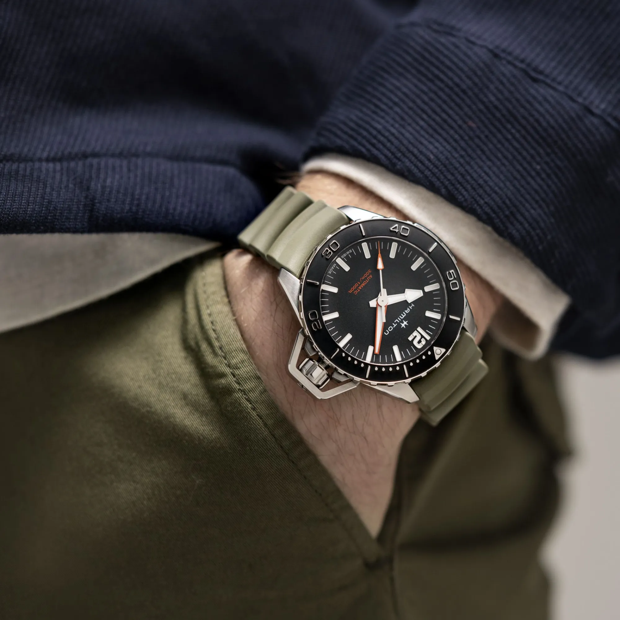 Khaki Navy Frogman Auto^Hamilton Watch Hot